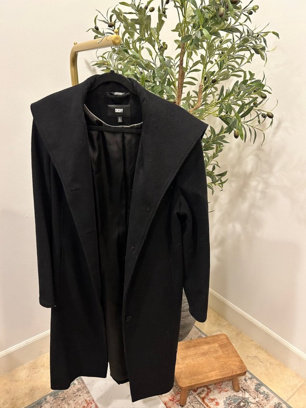 DKNY Black Trench Coat
